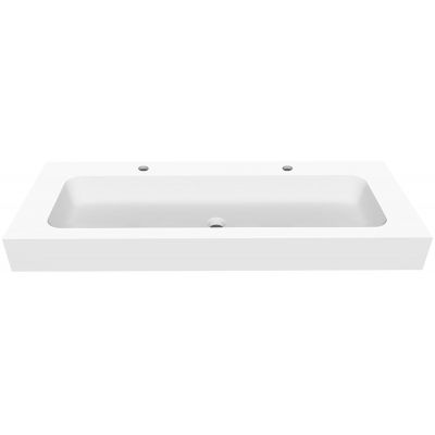 Umywalka 120x45 cm prostokątna ścienna biała U1200MOT Cristalstone Linea Simpla