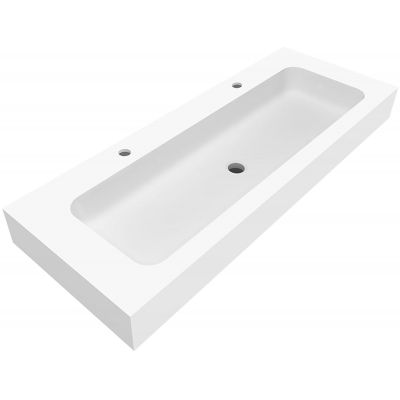 Umywalka 120x45 cm prostokątna ścienna biała U1200MOT Cristalstone Linea Simpla