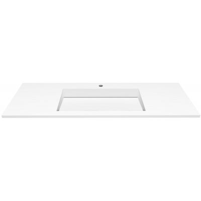 Umywalka 130x45 cm prostokątna wpuszczana-z blatem biała U1300MCOLCCR Cristalstone Linea Ideal