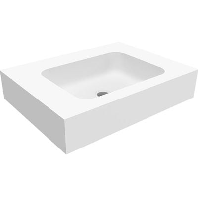 Umywalka 60x45 cm prostokątna ścienna biała U600MCOTBO Cristalstone Linea Simpla