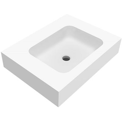 Umywalka 60x45 cm prostokątna ścienna biała U600MCOTBO Cristalstone Linea Simpla