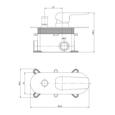 Cersanit City S951345 bateria wannowo-prysznicowa podtynkowa