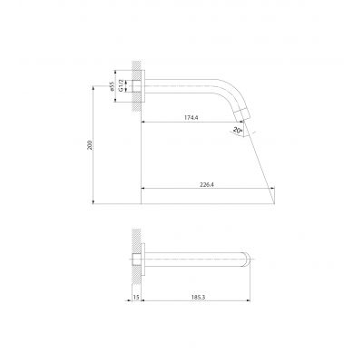 Wylewka do baterii wannowej chrom S951553 Cersanit Zen