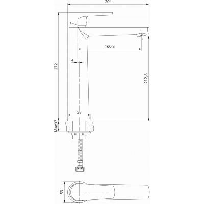 Cersanit Moduo S951585 bateria umywalkowa stojąca czarny