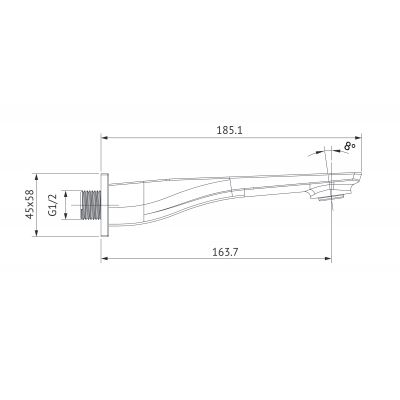 Cersanit Mille S951711 wylewka do baterii