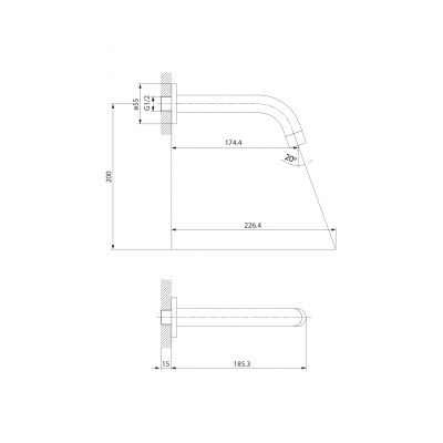 Wylewka do baterii wannowej miedź S951780 Cersanit Zen