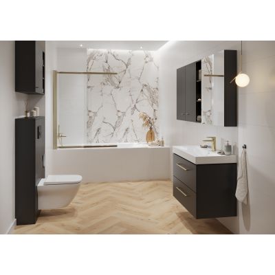 Szafka 49.4x39.4x57.2 cm podumywalkowa wisząca antracyt S164035 Cersanit Larga