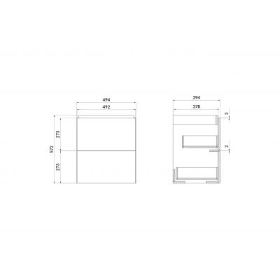 Szafka 49.4x39.4x57.2 cm podumywalkowa wisząca antracyt S164035 Cersanit Larga