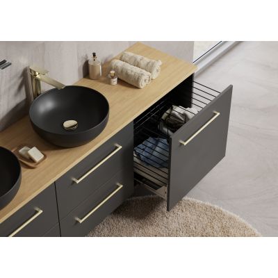 Szafka 79.4x44.4x57.2 cm podumywalkowa wisząca antracyt S164037 Cersanit Larga