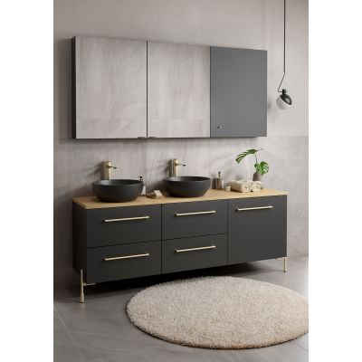 Szafka 79.4x44.4x57.2 cm podumywalkowa wisząca antracyt S164037 Cersanit Larga