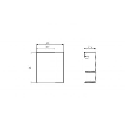 Szafka 49.2x21.5x55.1 cm podumywalkowa wisząca antracyt S164056DSM Cersanit Larga