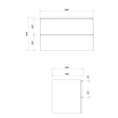 Szafka z blatem wisząca podumywalkowa 80x46.9 cm S522031 Cersanit Virgo