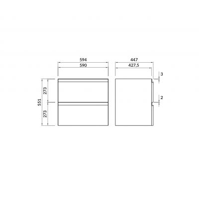 Szafka 59.5x44.7x57 cm podumywalkowa wisząca biała S590042 Cersanit Modo