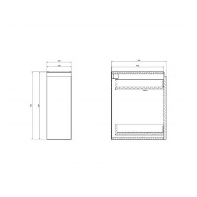 Szafka 20x44.6x55 cm boczna wisząca antracyt S590118 Cersanit Moduo
