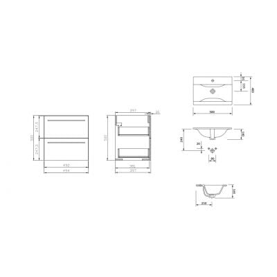 Umywalka z szafką S801095DSM Cersanit Ontario