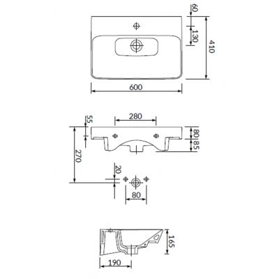 Umywalka z szafką S801317DSM Cersanit Mille