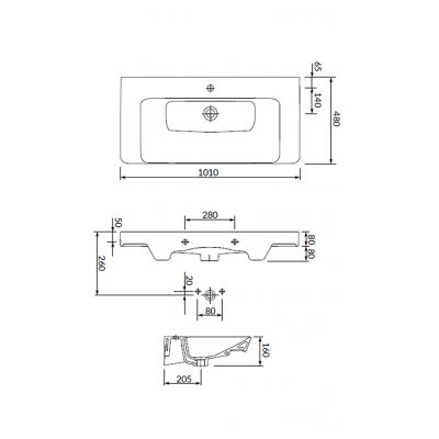 Umywalka z szafką 101 cm orzech S801331DSM Cersanit Mille