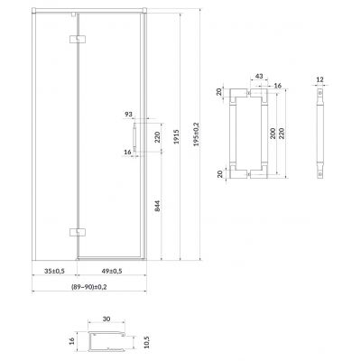 Drzwi prysznicowe S932120 Cersanit Larga