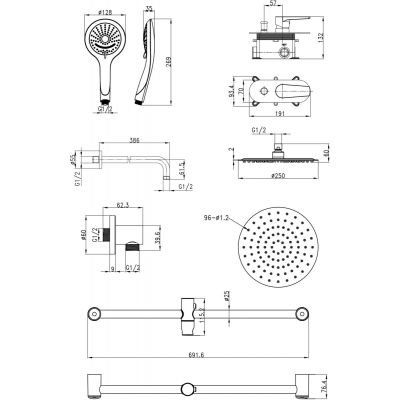 Cersanit Moduo S952011 zestaw prysznicowy