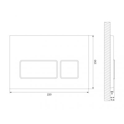 Przycisk spłukujący do wc złoty K97465 Cersanit Block