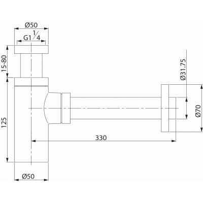 Cersanit Inverto S951712 syfon do umywalki butelkowy chrom