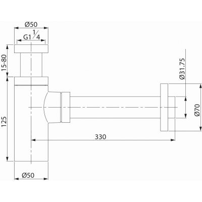 Cersanit Inverto S951713 syfon do umywalki butelkowy czarny