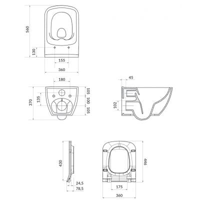 Zestaw miska z deską S701427 Cersanit Virgo