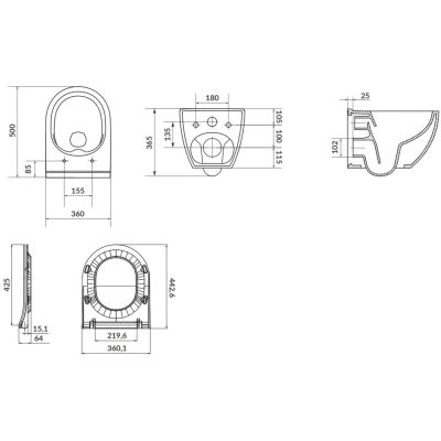 Zestaw miska + deska wolnoopadająca S701428 Cersanit Zen