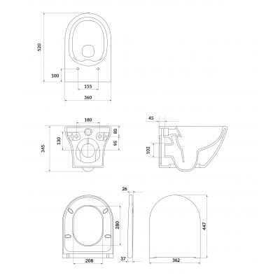 Zestaw miska + deska wolnoopadająca S701472 Cersanit Larga