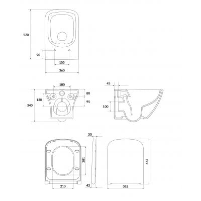 Zestaw miska + deska wolnoopadająca wisząca S701473 Cersanit Larga