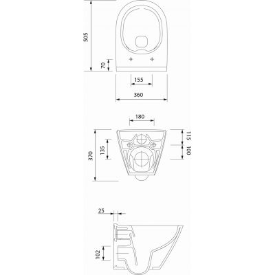 Zestaw WC stelaż z miską i deską S701795 Cersanit City