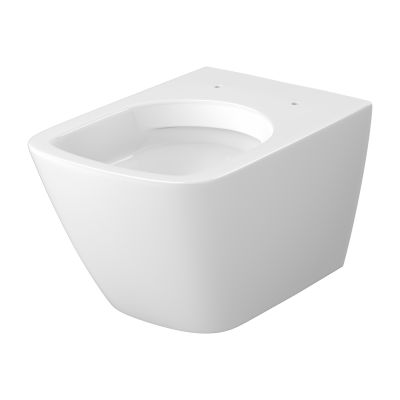 Miska WC z deską wolnoopadającą wisząca bez kołnierza ze spłukiwaniem wirowym biały połysk S701884 Cersanit City