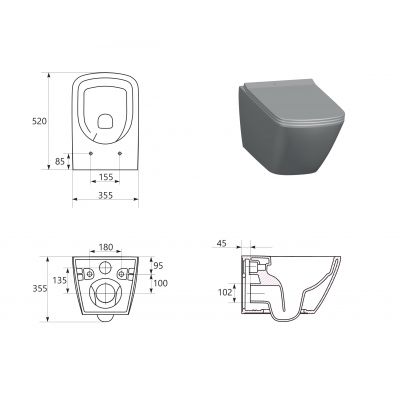 Miska WC z deską wolnoopadającą wisząca bez kołnierza ze spłukiwaniem wirowym biały połysk S701884 Cersanit City