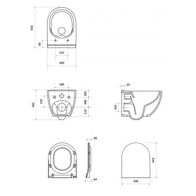 Zestaw WC stelaż + miska + deska S701925 Cersanit Zen
