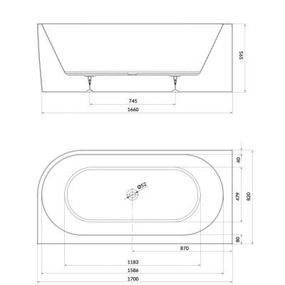 Wanna wolnostojąca 170x82 cm S301329 Cersanit Crea
