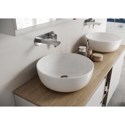 Umywalka 35x35 cm okrągła nablatowa biała K116047 Cersanit Moduo