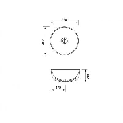 Umywalka 35x35 cm okrągła nablatowa biała K116047 Cersanit Moduo