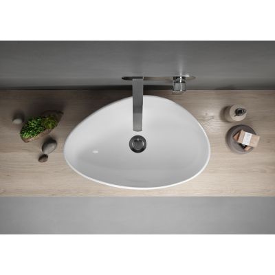 Umywalka 56.5x36.5 cm nablatowa biała K116052 Cersanit Moduo