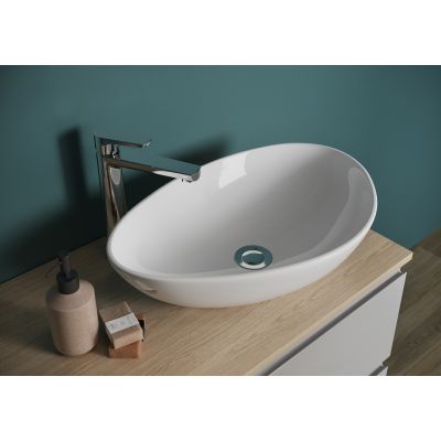 Umywalka 56.5x36.5 cm nablatowa biała K116052 Cersanit Moduo