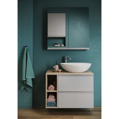 Umywalka 56.5x36.5 cm nablatowa biała K116052 Cersanit Moduo