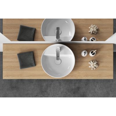 Umywalka 40x40 cm okrągła nablatowa biała K116153 Cersanit Moduo