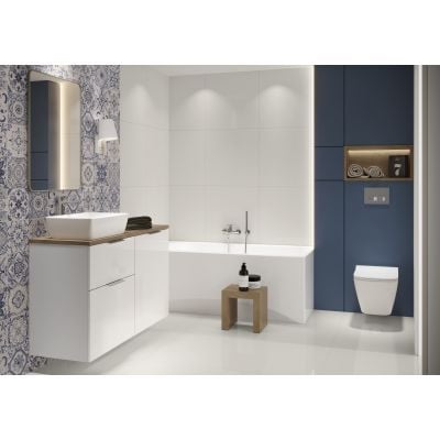 Umywalka 50.5x35.5 cm prostokątna nablatowa biała K35048 Cersanit City