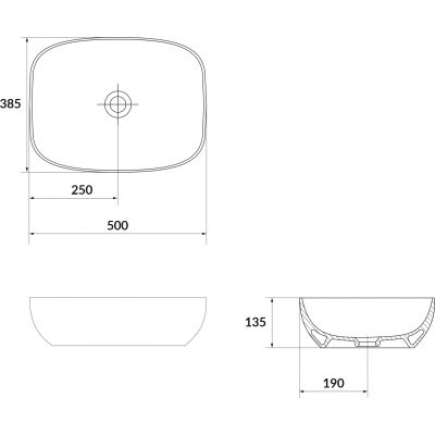 Umywalka 50x38.5 cm prostokątna nablatowa antracyt K677013 Cersanit Larga