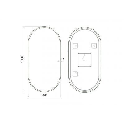 Lustro 50x100 cm owalne z oświetleniem 5905241010328 Dubiel Vitrum Max