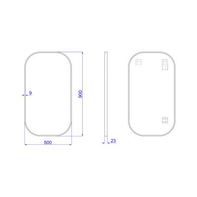 Lustro 50x90 cm owalne czarny 5905241012834 Dubiel Vitrum Luis