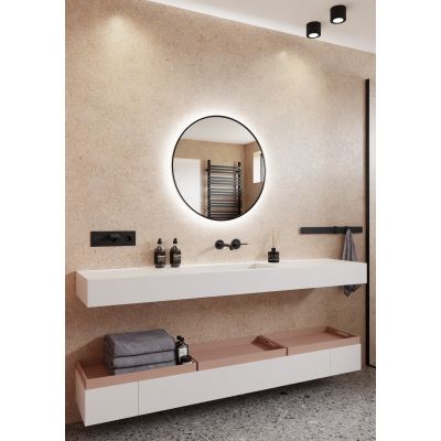 Lustro 60x60 cm okrągłe z oświetleniem czarny 5905241012964 Dubiel Vitrum Zoe