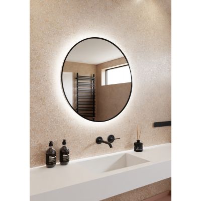 Lustro 60x60 cm okrągłe z oświetleniem czarny 5905241012964 Dubiel Vitrum Zoe