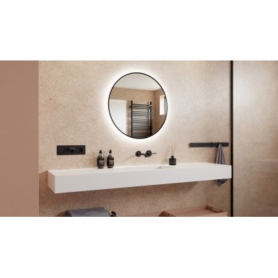 Lustro 60x60 cm okrągłe z oświetleniem czarny 5905241012964 Dubiel Vitrum Zoe