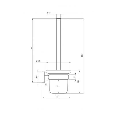 Szczotka toaletowa ścienna czarna ADJN711 Deante Jasmin