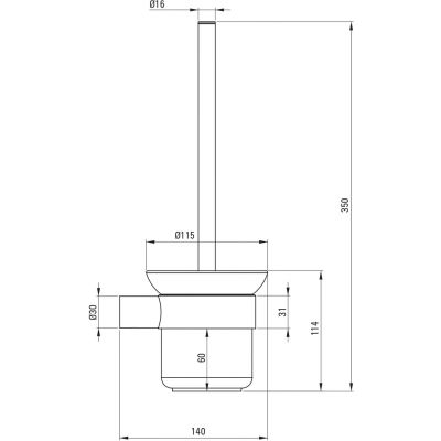 Deante Round ADR0711 szczotka toaletowa chrom